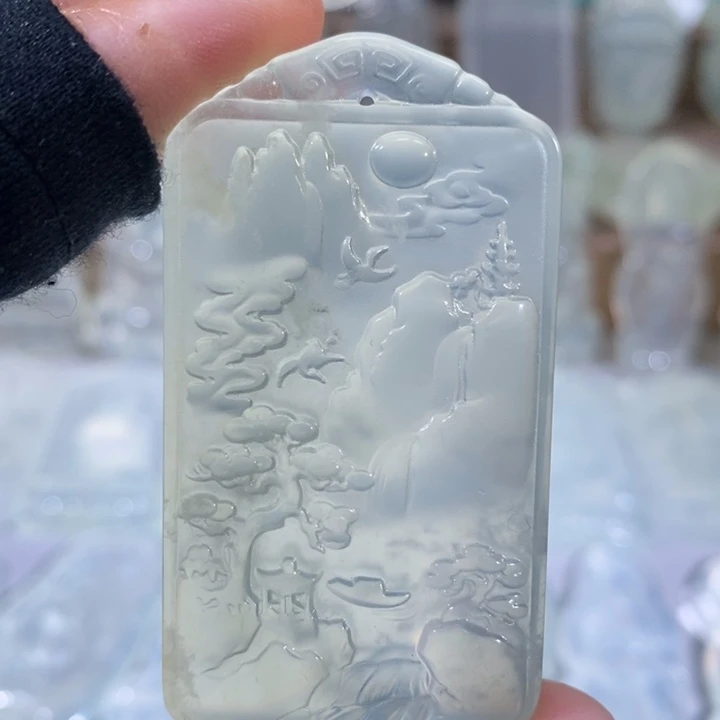 岫玉未镶嵌吊坠吊坠