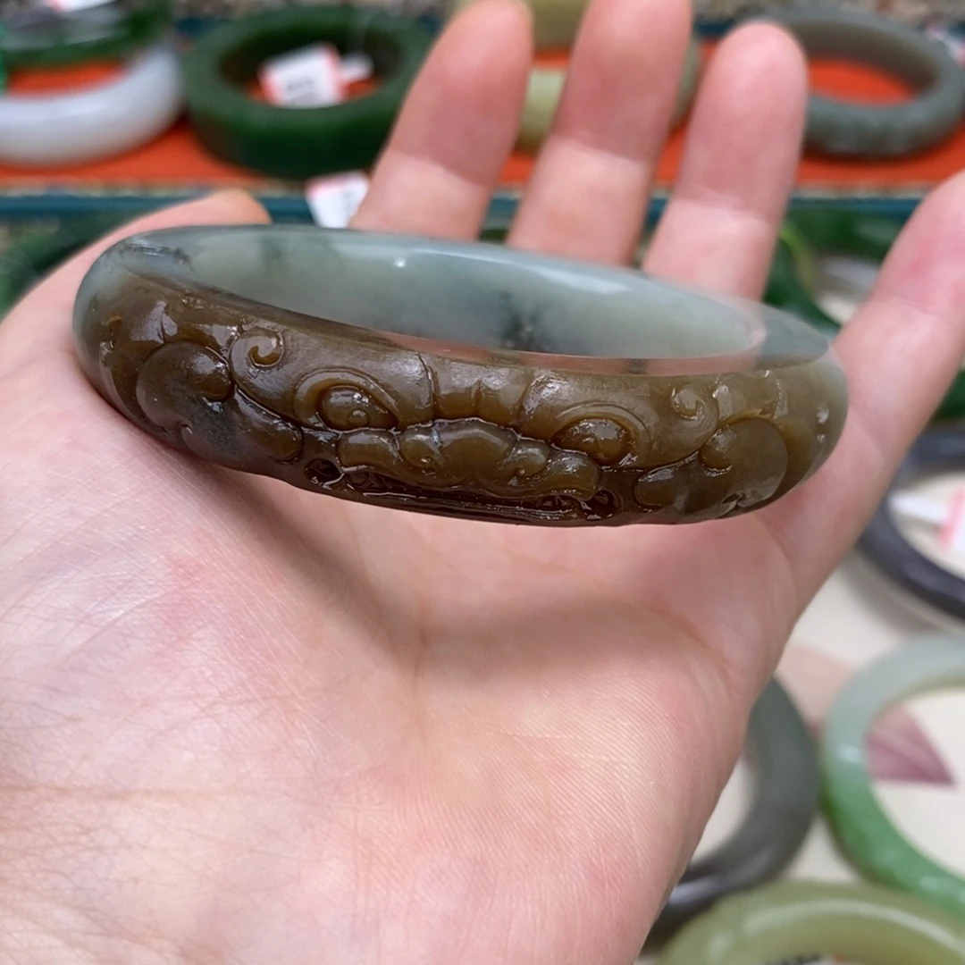 和田玉手镯未镶嵌57