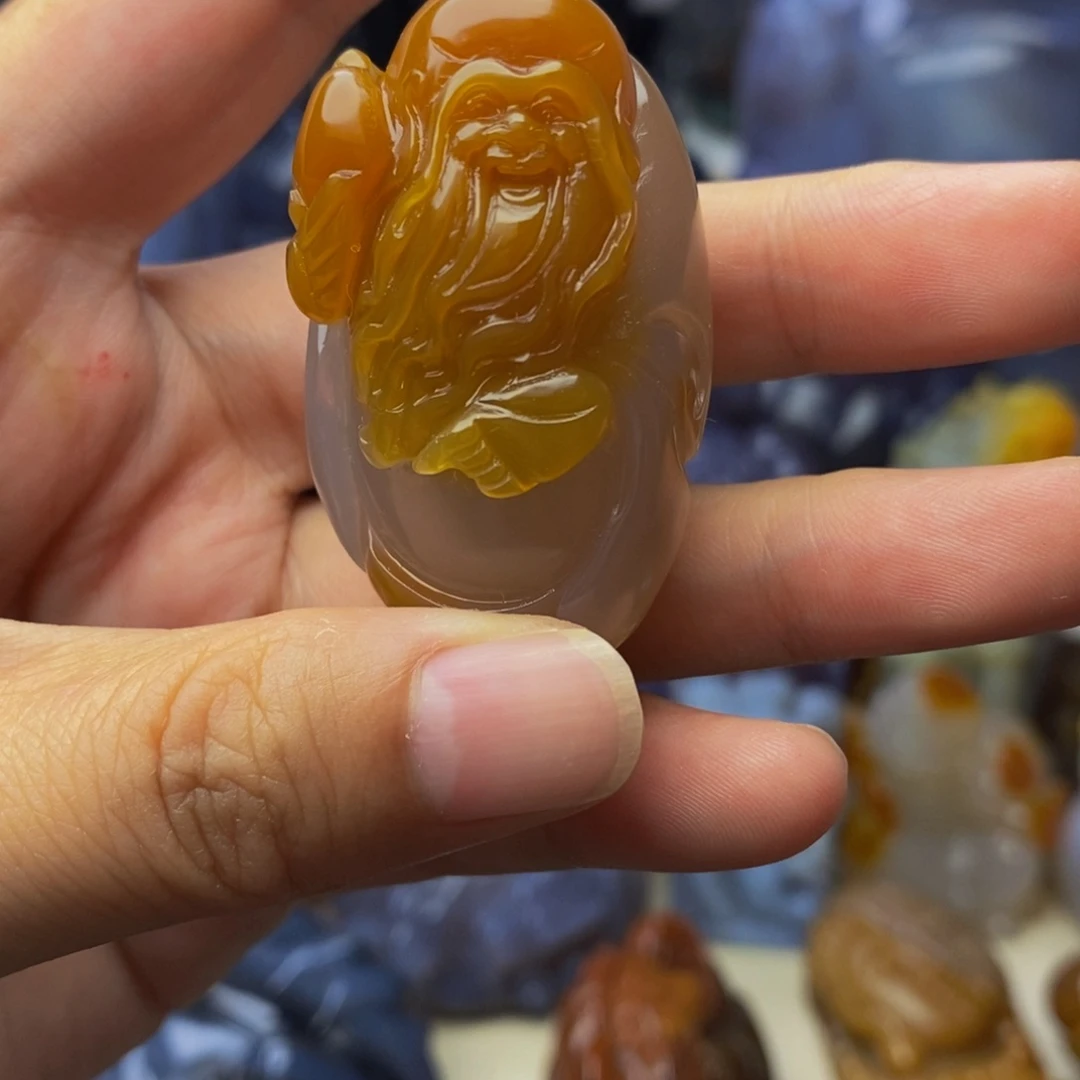 玛瑙/玉髓手把件未镶嵌