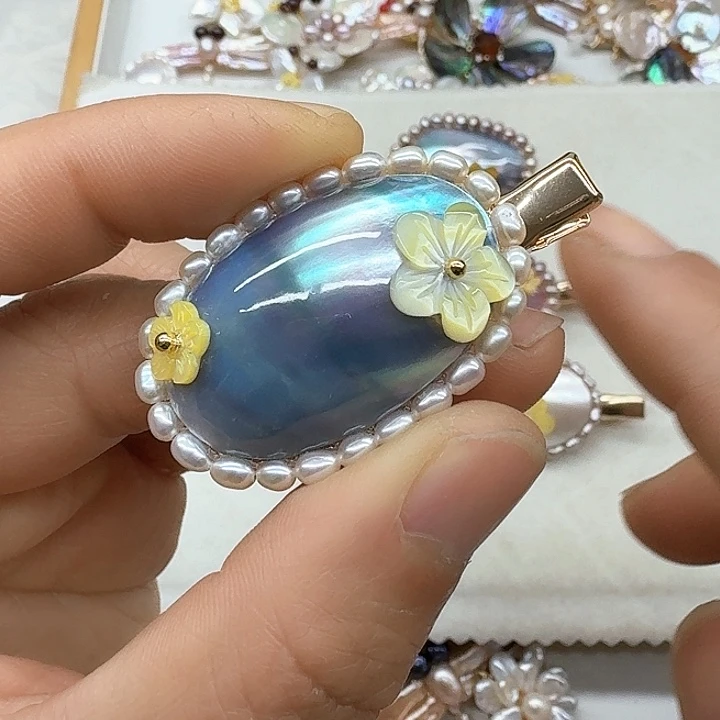 淡水珍珠胸饰银S925镶嵌C****y