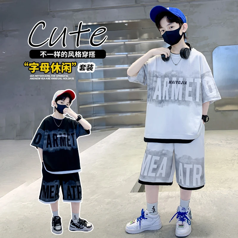 儿童装男童夏装套装2025新款运动夏季薄款中大童男孩夏款酷帅气潮