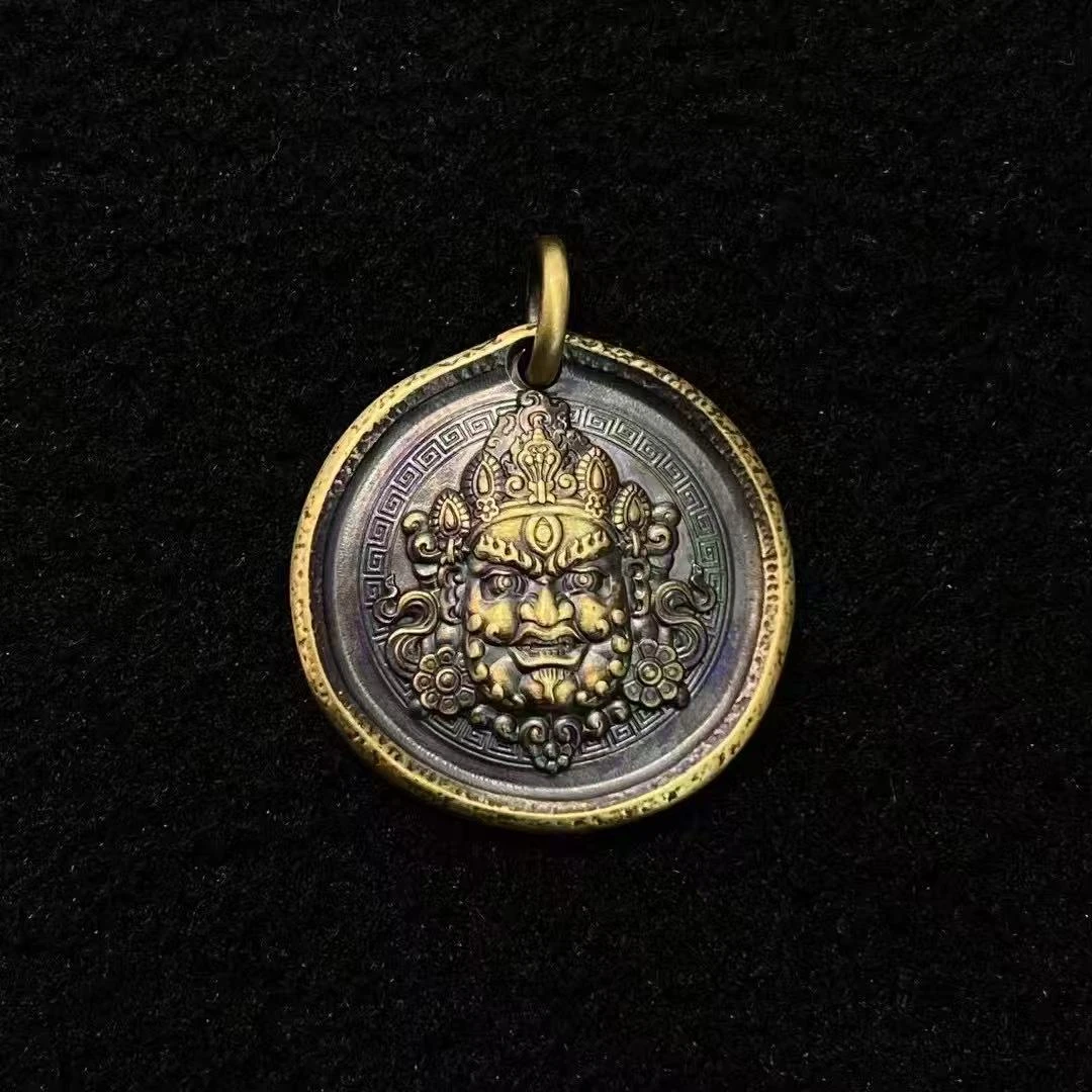 铜吊坠 【传饰圣藏】铜版黄财神 大黑天吊坠