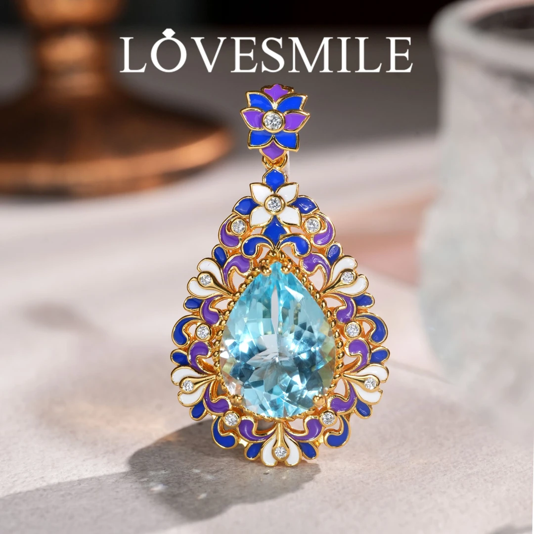 S925银托帕石吊坠精美华丽时尚大气