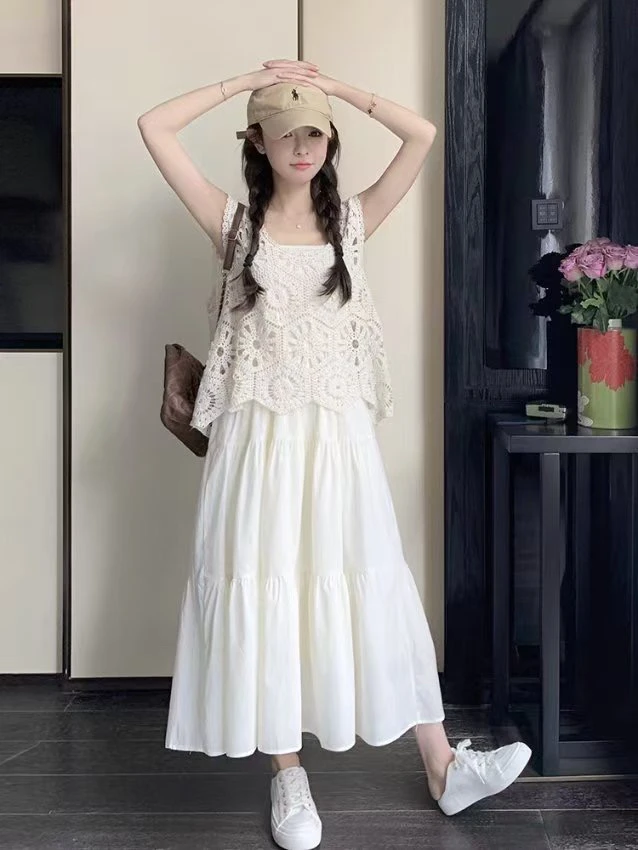 &苏珊&2025新款夏款薄两件套连衣裙5858