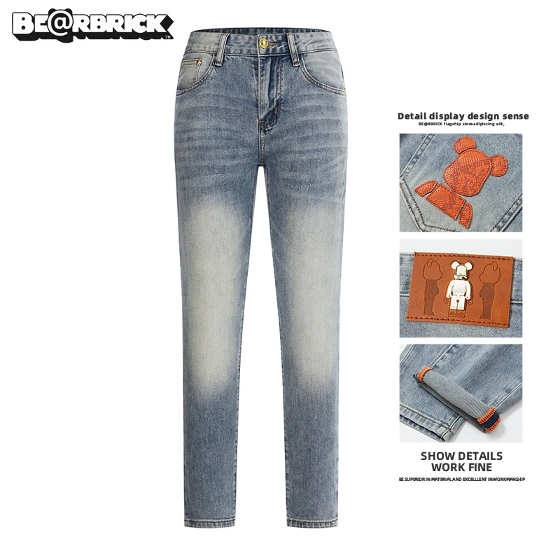 Be@rbrick积木熊【明星同款】男士牛仔裤夏季薄款轻奢男装
