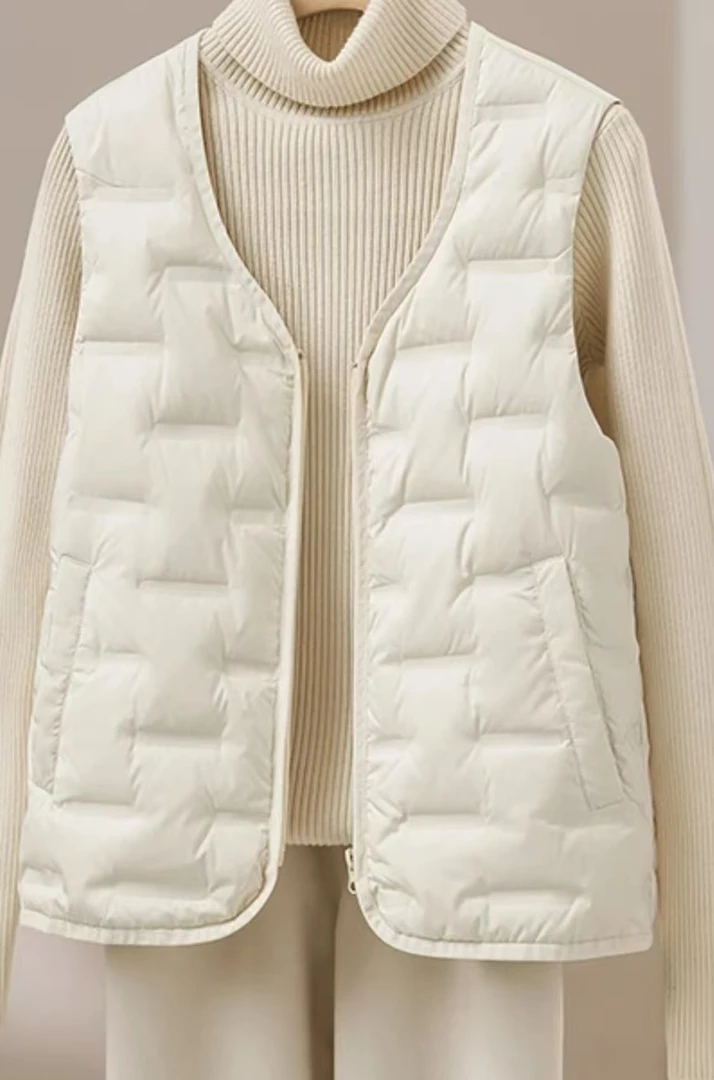 鸭绒！保暖女纯色秋冬时尚马夹外套洋气休闲时尚B170