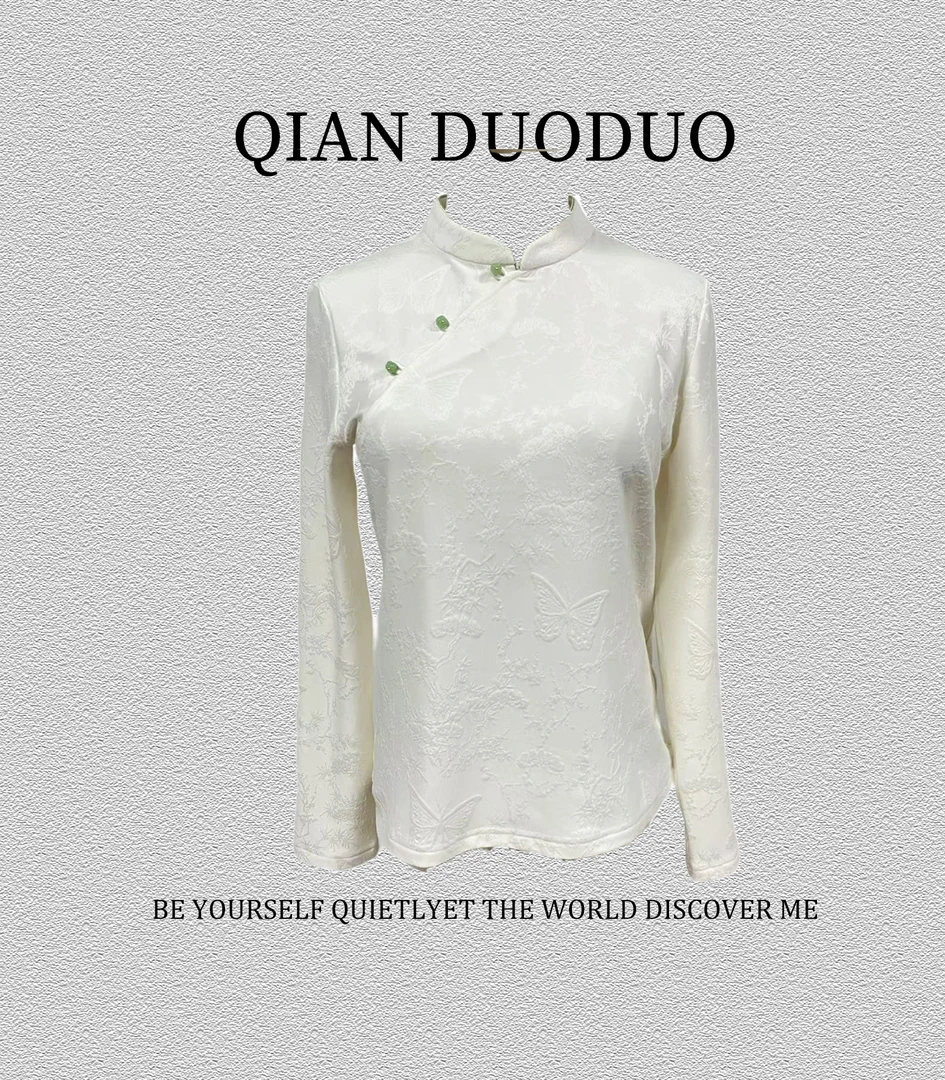 锦丝院【黑屿白】新中式休闲百搭长袖时尚重工国风上衣SYD67180330