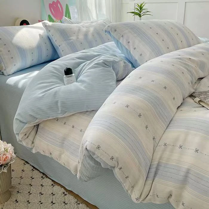 【冰川蓝】母婴级A类韩版碎花柔软透气四件套床套床单