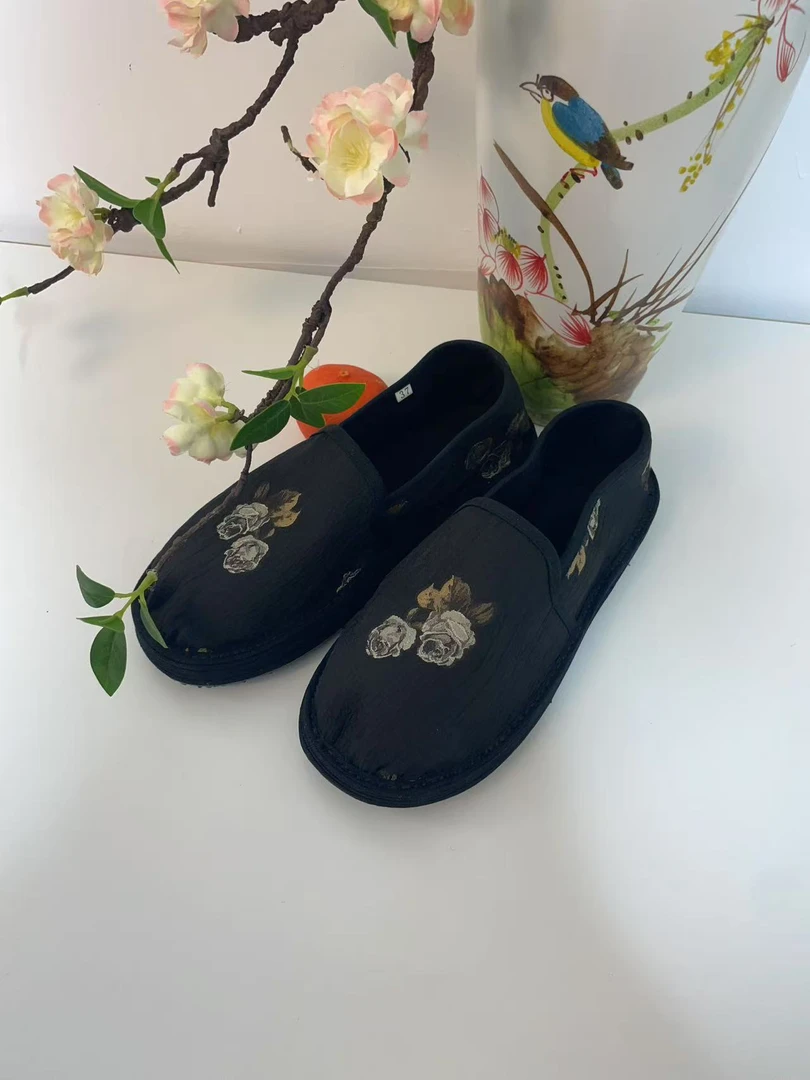 【玫瑰】新中式国风千层底布鞋