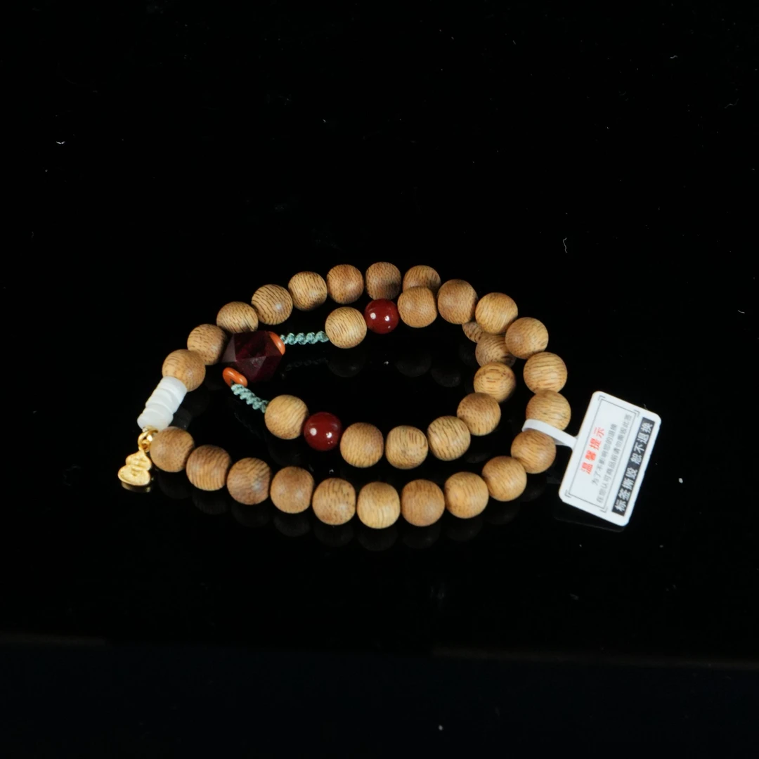 DY-B7576 东马黄油软丝老料沉香diy双圈 0.9cm 13.86g