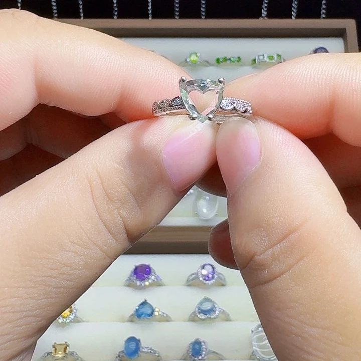 银S925镶嵌戒指烟晶