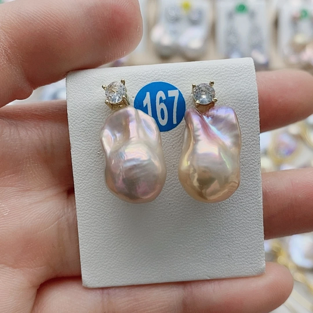 【闪购商品】淡水珍珠耳饰银S925镶嵌