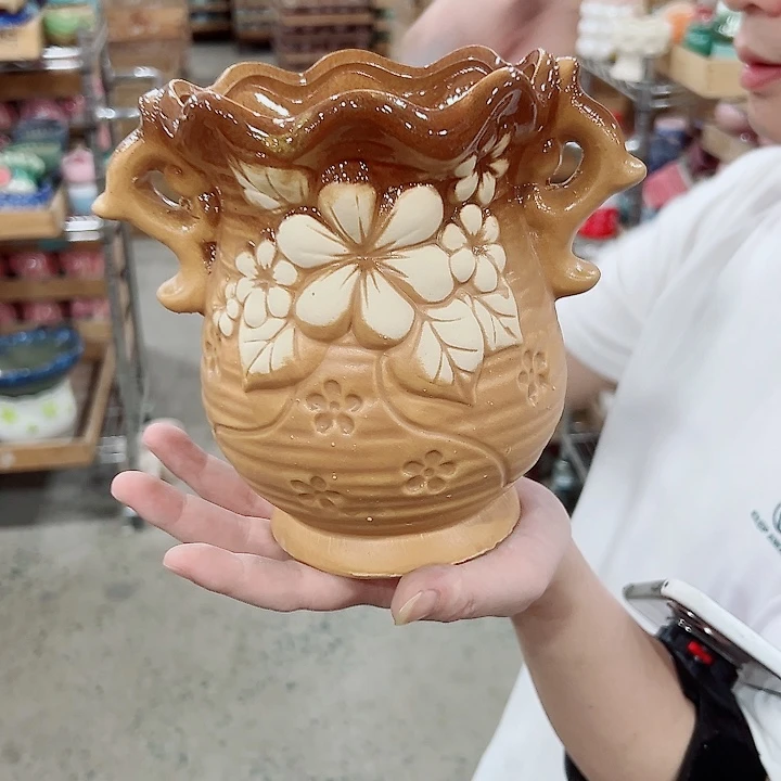 有孔.凑满10元发货多肉陶瓷花盆！