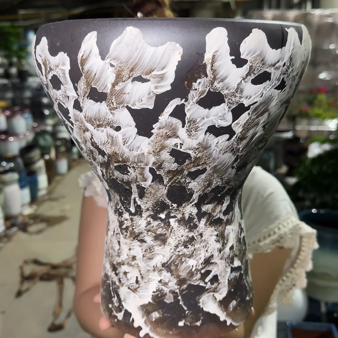 紫砂花盆高29口24