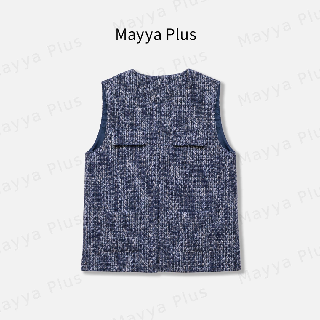 【南洋千金】Mayya Plus麦芽定制春秋流光风叠穿马夹女外套32537286