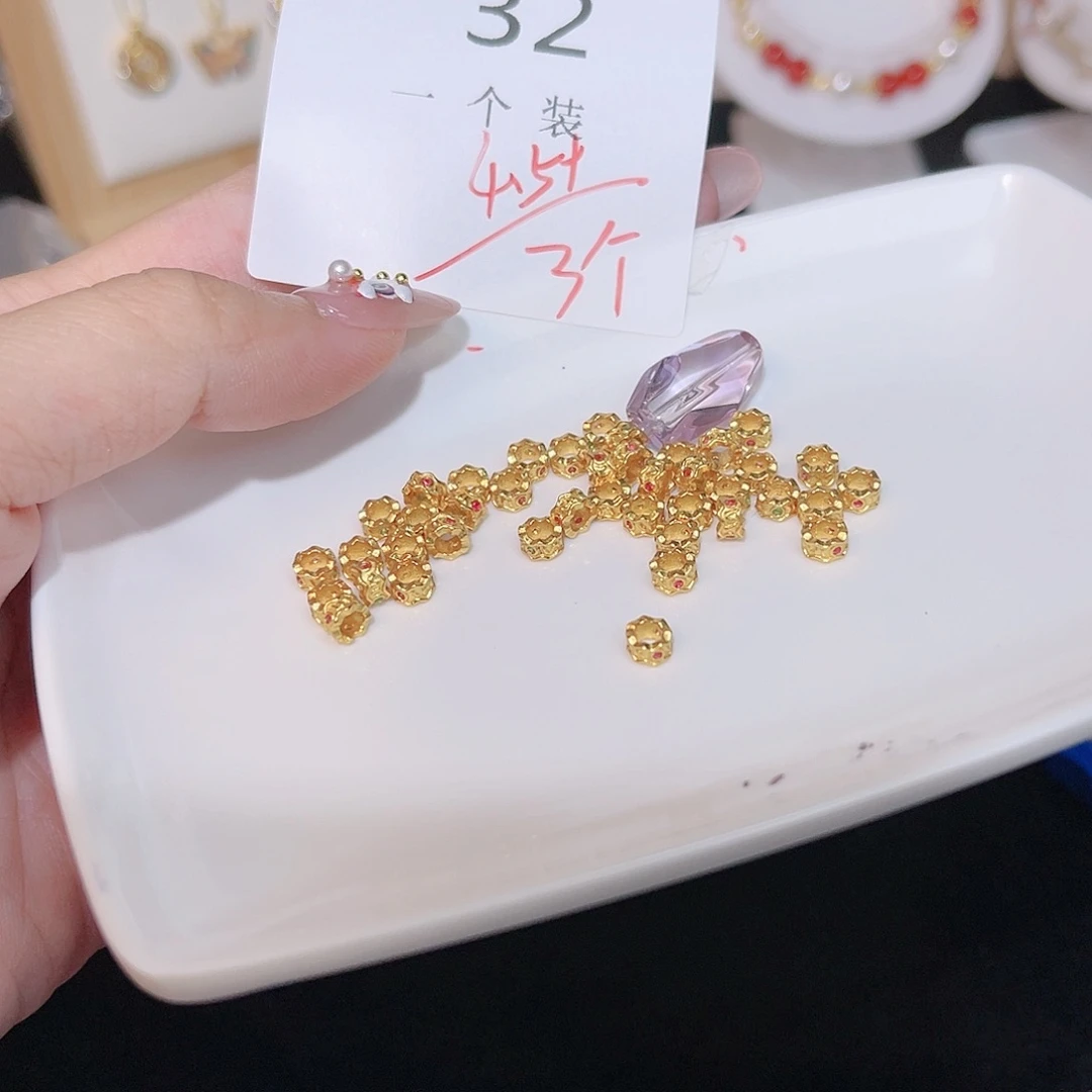 紫晶珠宝半成品银S925镀金镶嵌32