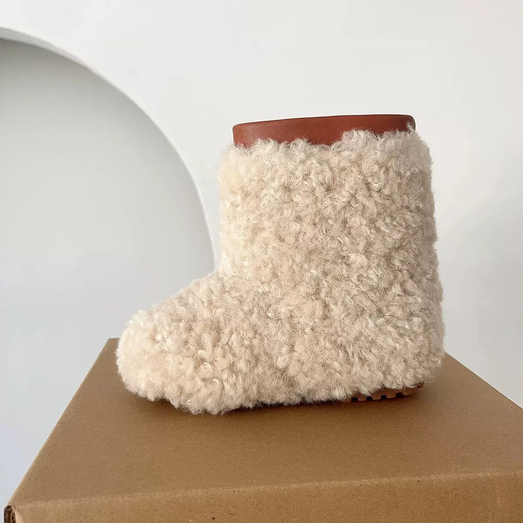 加绒加厚软底女童冬季毛毛棉鞋