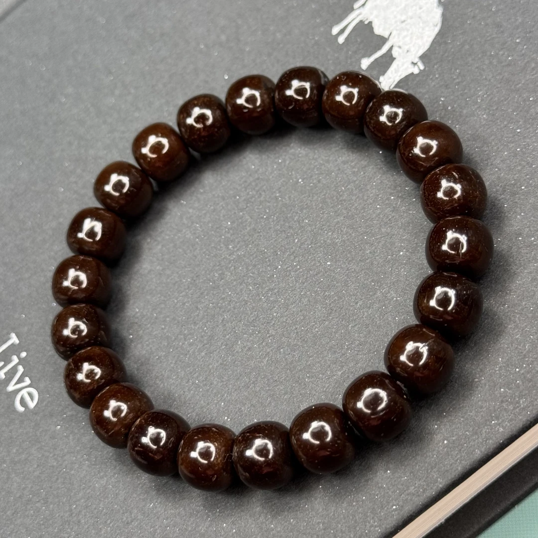 梦·10mm海南原生态精挑椰蒂老型单圈手串/零做色原皮原色/精工