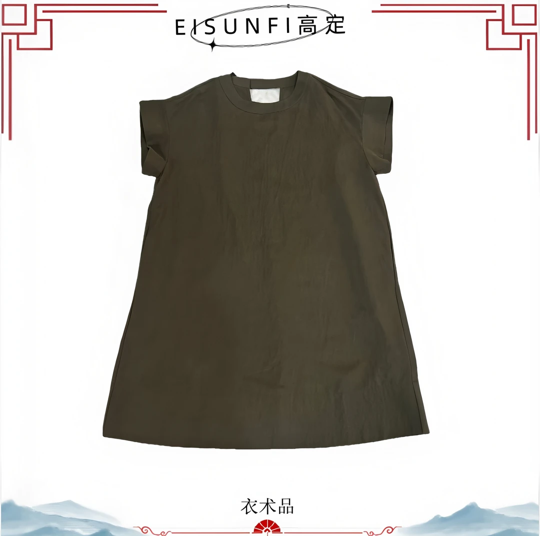 【MW2101706T】夏季新款简约纯色宽松显瘦连衣裙休闲百搭裙子