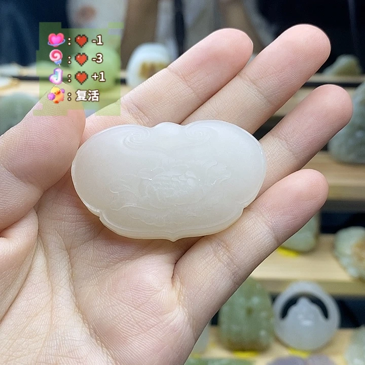 麦***菜和田玉未镶嵌挂件