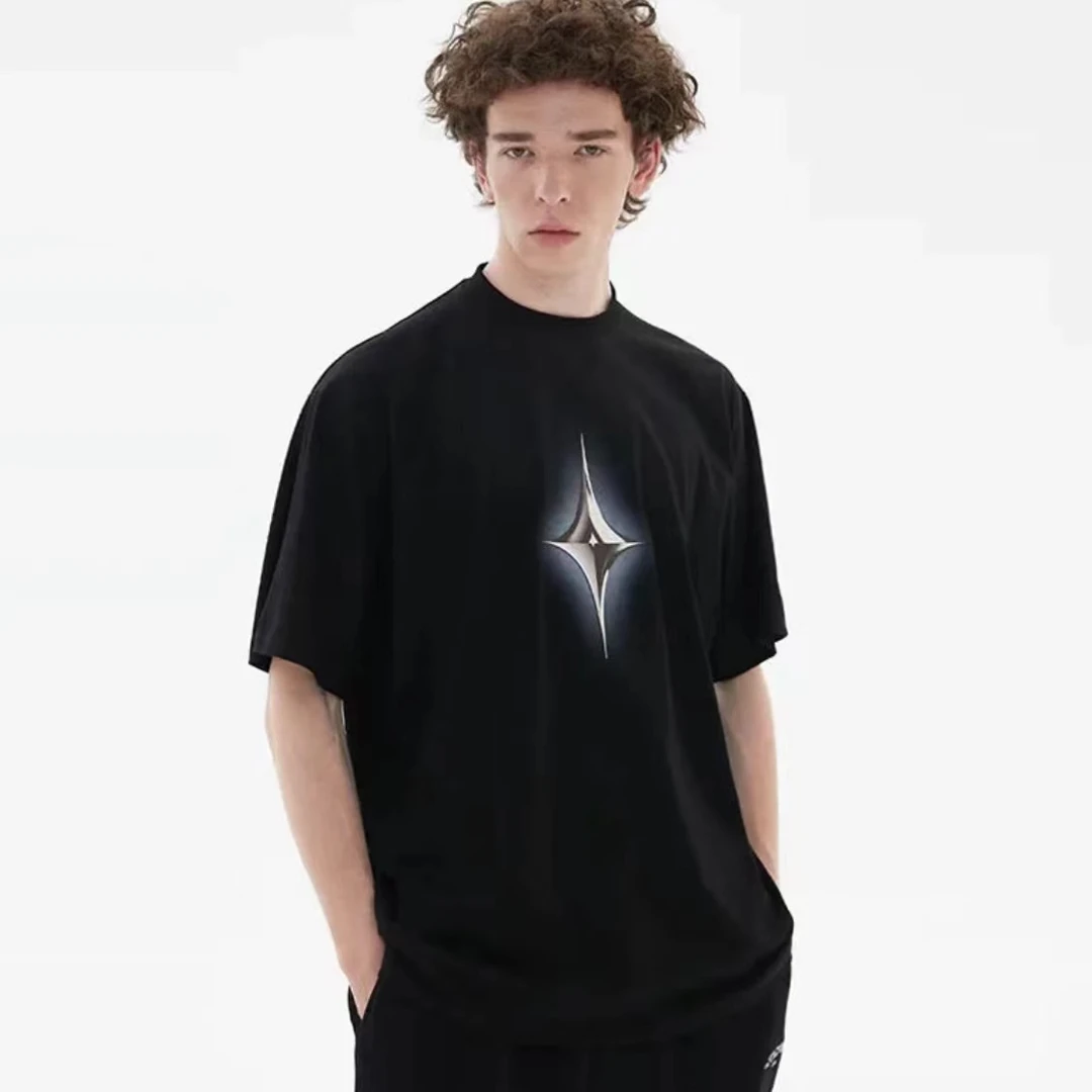 AD-11  LO 高街潮牌男款宽松扩版图案印花圆领短袖T WS004
