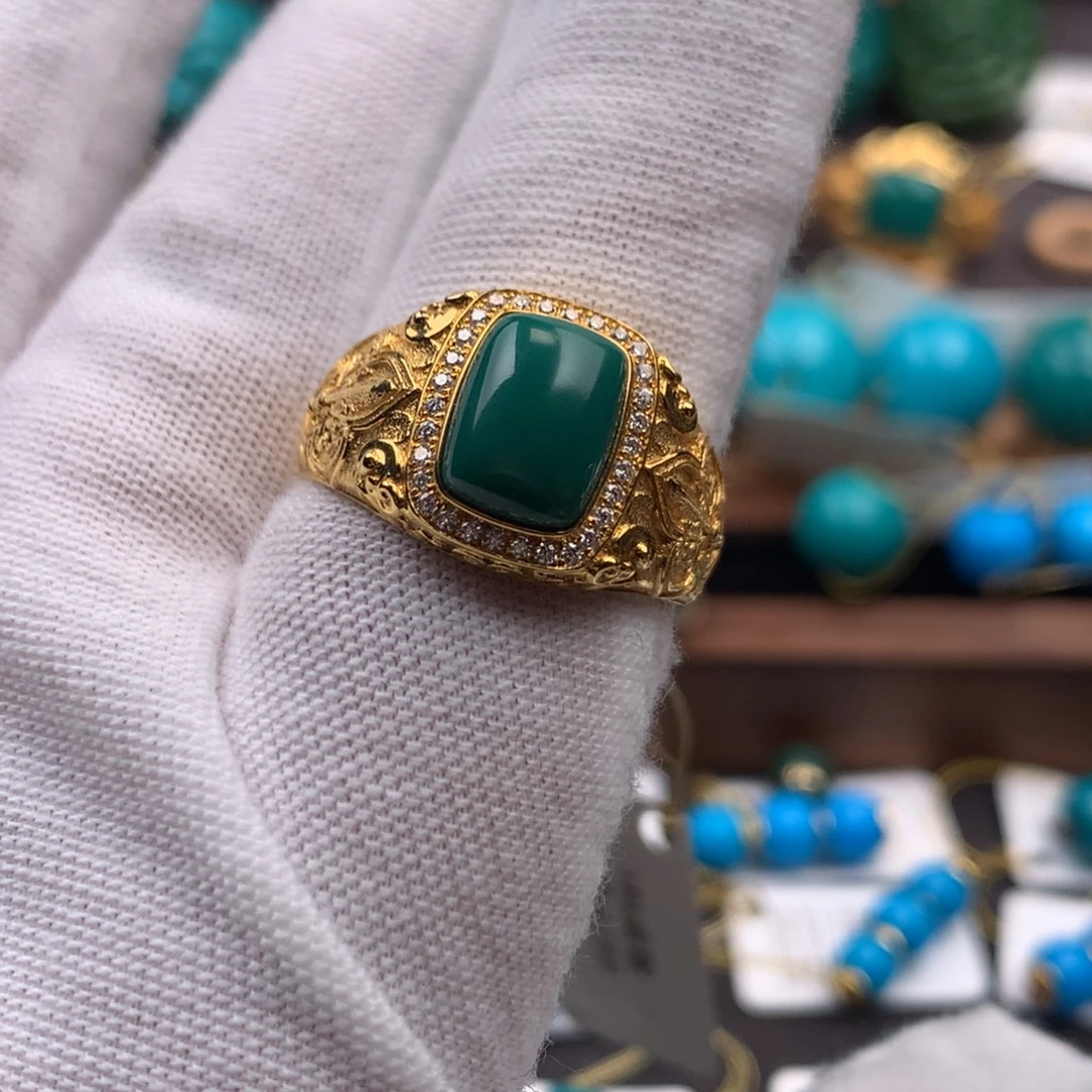 绿松石18K金镶嵌发饰