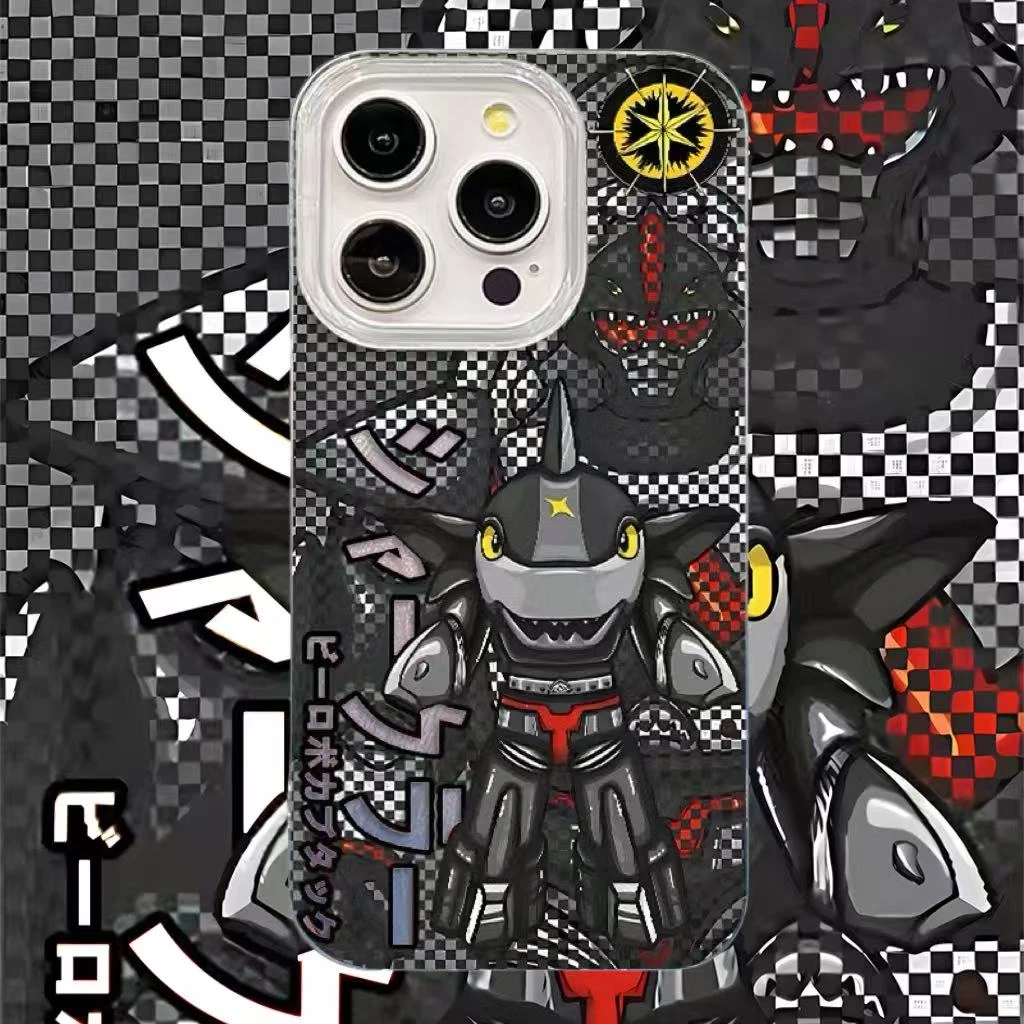 鲨鱼辣椒【羽纱】卡通硬背软边手机壳适用于苹果/华为/荣耀/红米/等