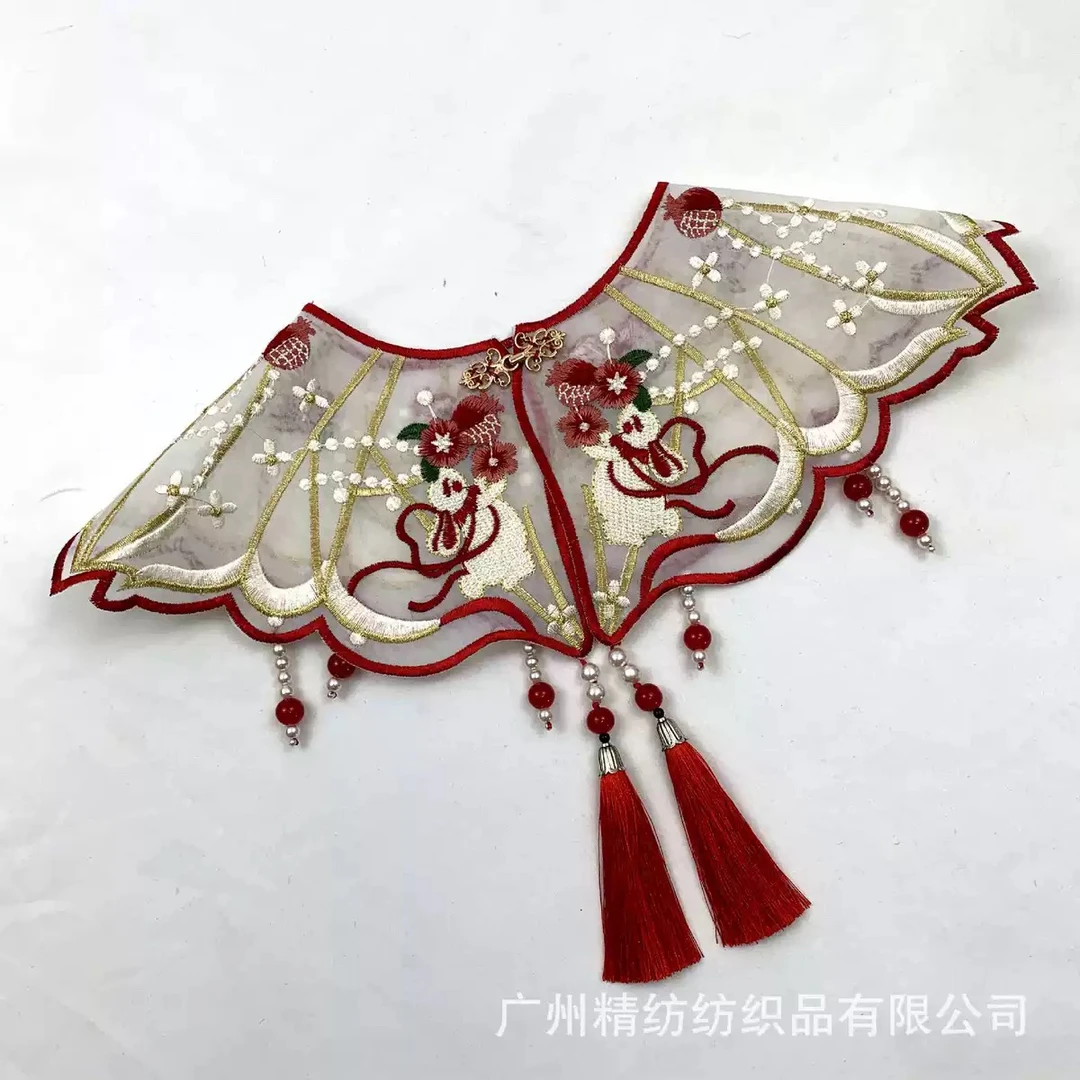 汉服披肩 儿童刺绣披肩 古风配饰