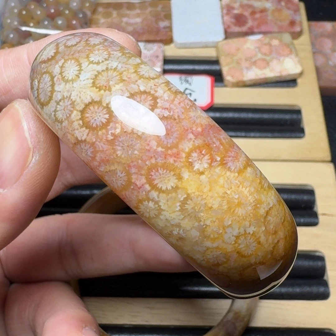 硅化玉纯天然色有机玉石未镶嵌木*心51.5圈口