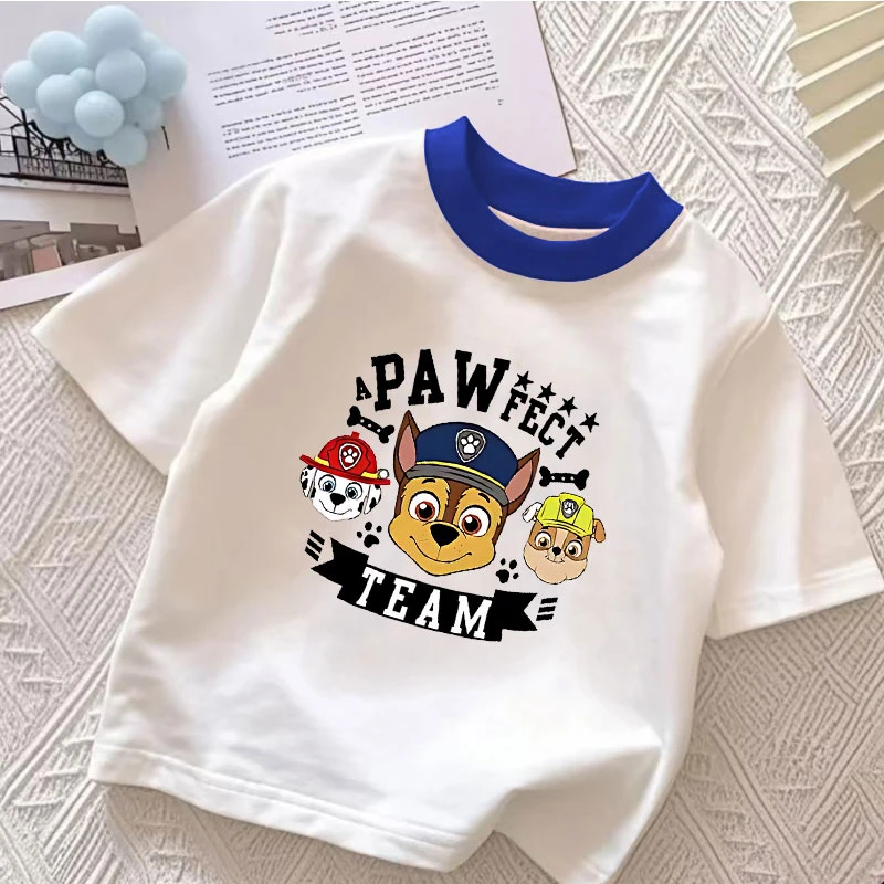 男女童纯棉短袖t恤2025夏季新款儿童卡通汪汪队上衣中小童洋气潮t