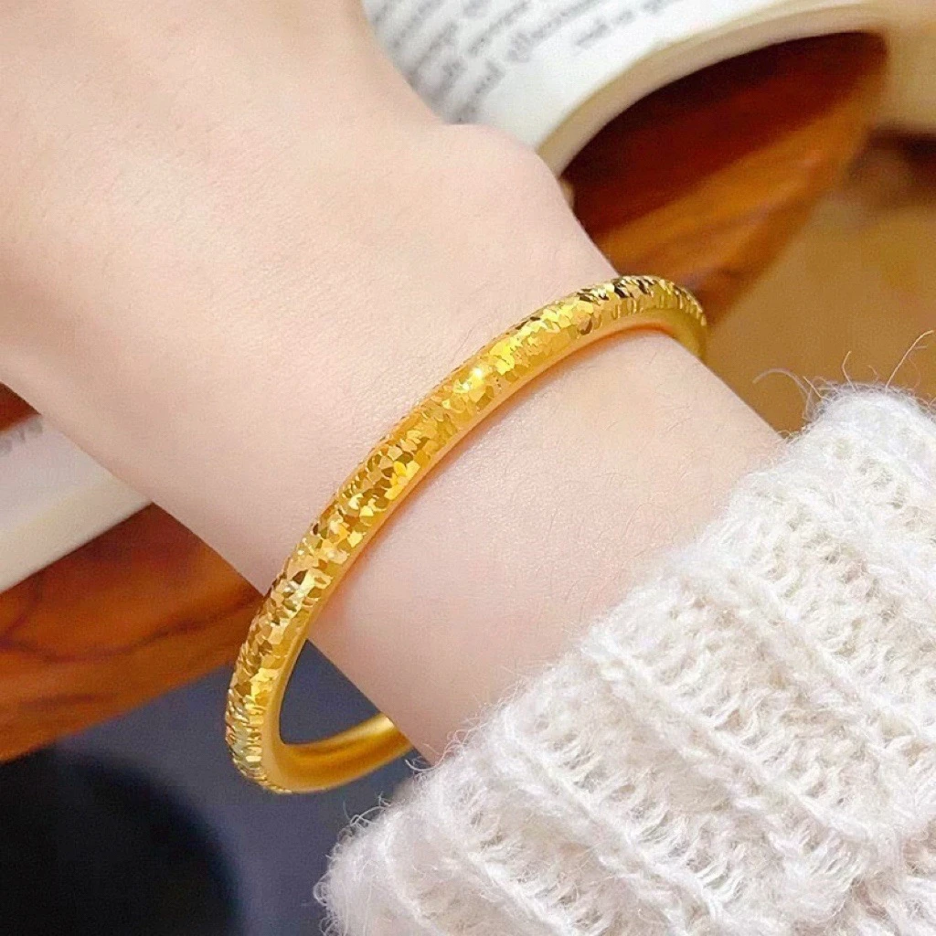 铜合金手镯 （洗澡可戴）贵妃爆闪碎冰冰泥鳅背手镯轻奢小众手环女