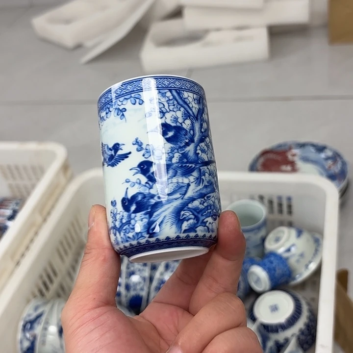 瓷片喜上眉梢可乐杯景德镇