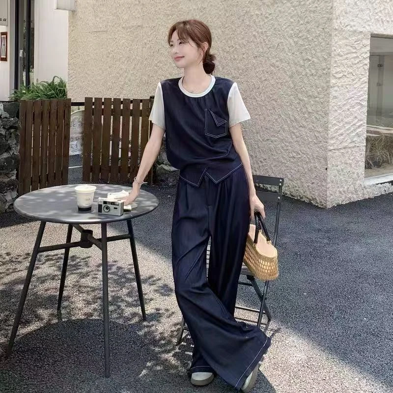 【套装】夏季高档新款两件套设计感时装女装服装4709[W]