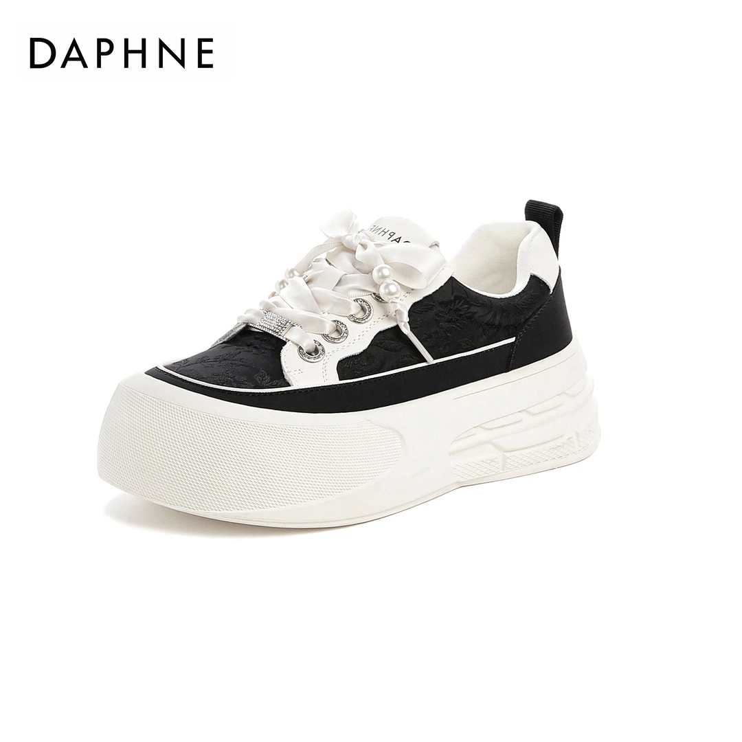 达芙妮时尚运动百搭低帮饼干鞋春季潮流厚底ins学生小众韩版鞋子