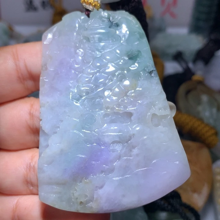 翡翠未镶嵌颈饰保真天然A货翡翠