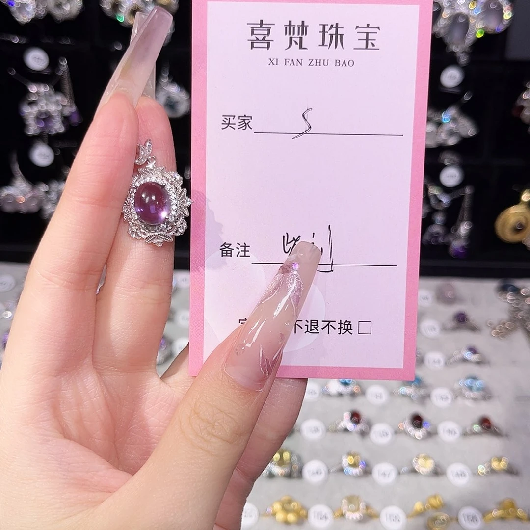 紫晶耳饰银S925镶嵌?*珠宝