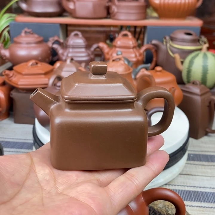 紫砂茶壶四方德钟130cc原矿文革老紫泥新年特惠价