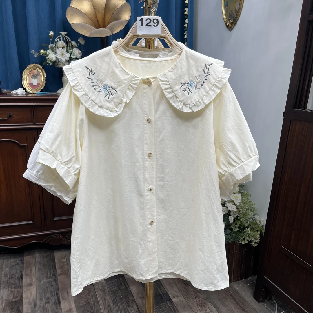 100-199号 福利款 夏装短袖上衣女时尚款花边娃娃领