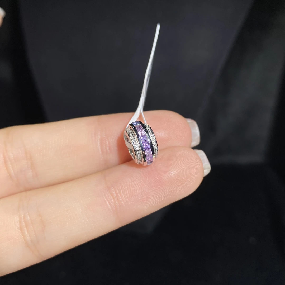 18k金无烧彩蓝宝吊坠00098366