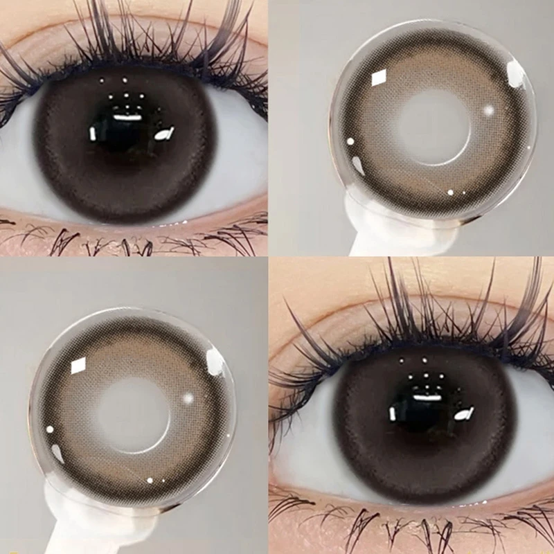 眸可【3副加购】三明治工艺薄雾桃花源半年抛美瞳小直径新隐形眼镜