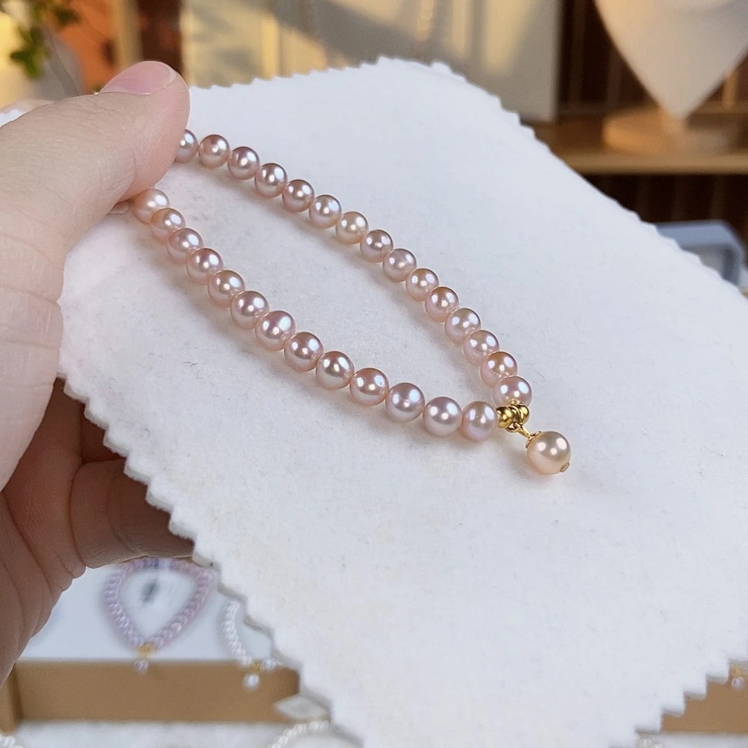 淡水珍珠手绳18K金镶嵌