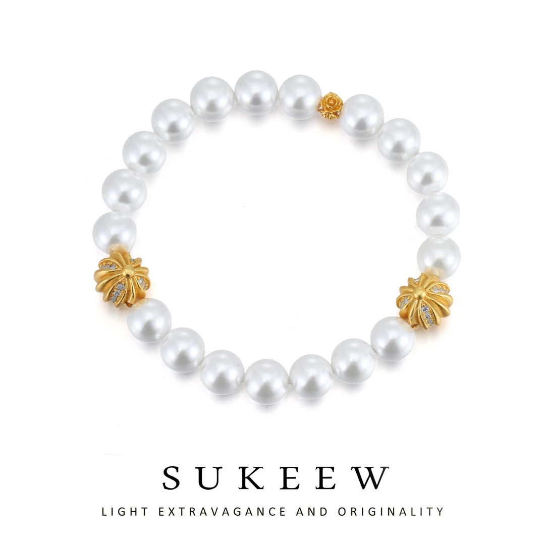 SUKEEW/酥可 铜合金手链 轻奢珠珠满串小众潮流手链217001