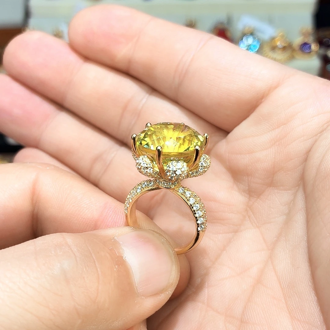 银S925镶嵌戒指水晶