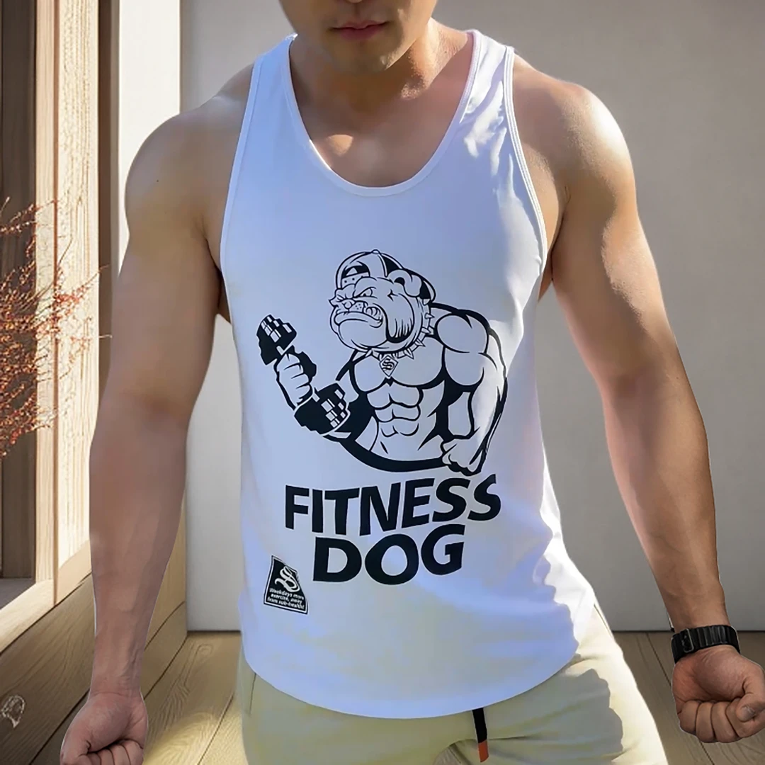 男士夏季速干运动背心健身透气宽松无袖跨栏背心印花休闲篮球T恤