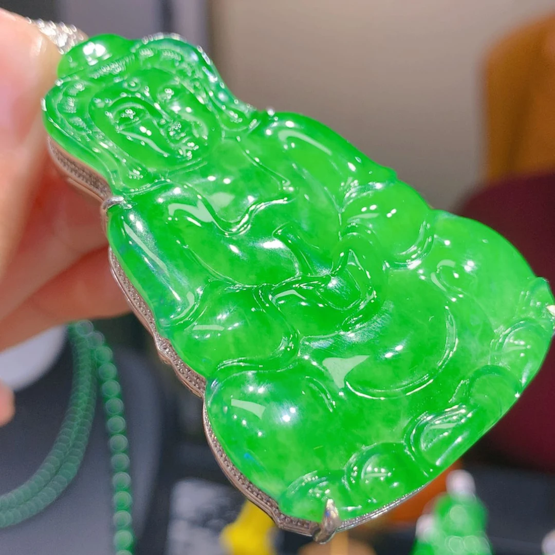 【闪购商品】翡翠颈饰银S925镶嵌9柒姐