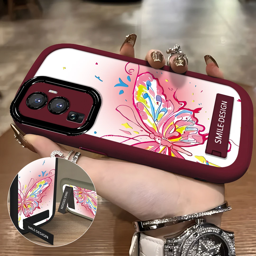 适用于【OPPO】Reno10时尚潮流高级感晕染彩色蝴蝶防摔手机壳