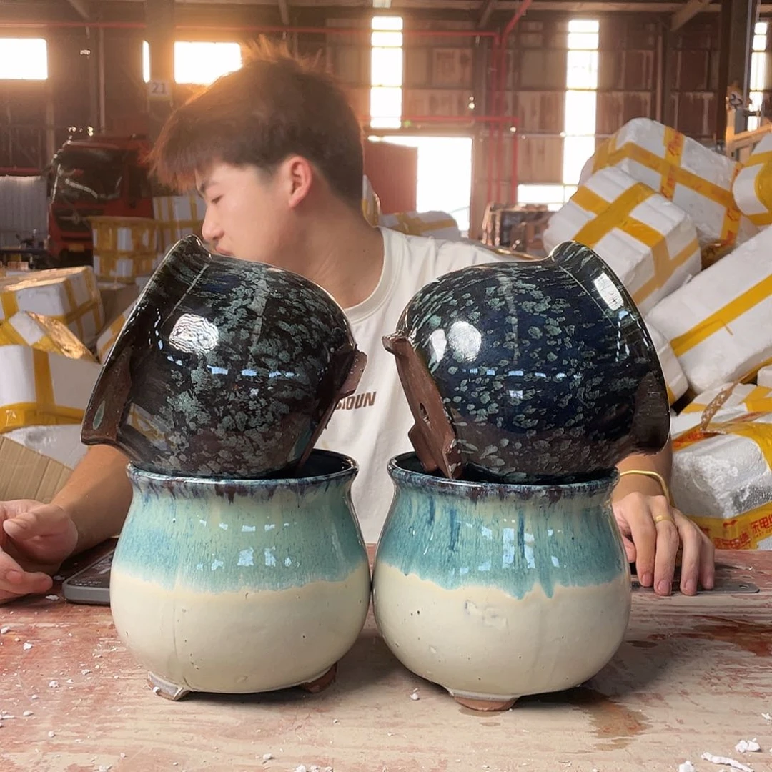 宜兴紫砂粗陶花盆