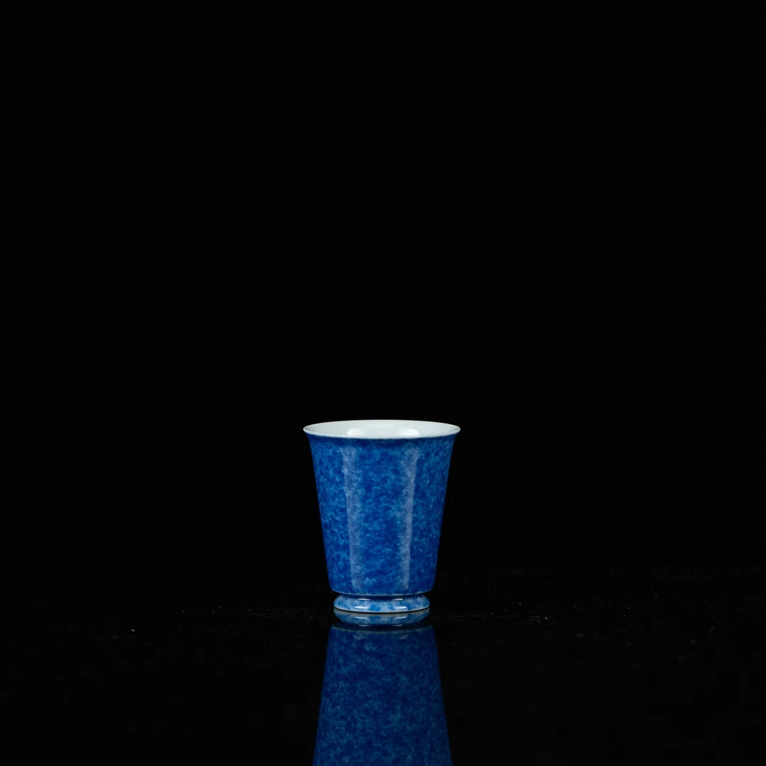 【利贞】撒蓝闻香杯约20cc纯手绘瓷器茶具YGT