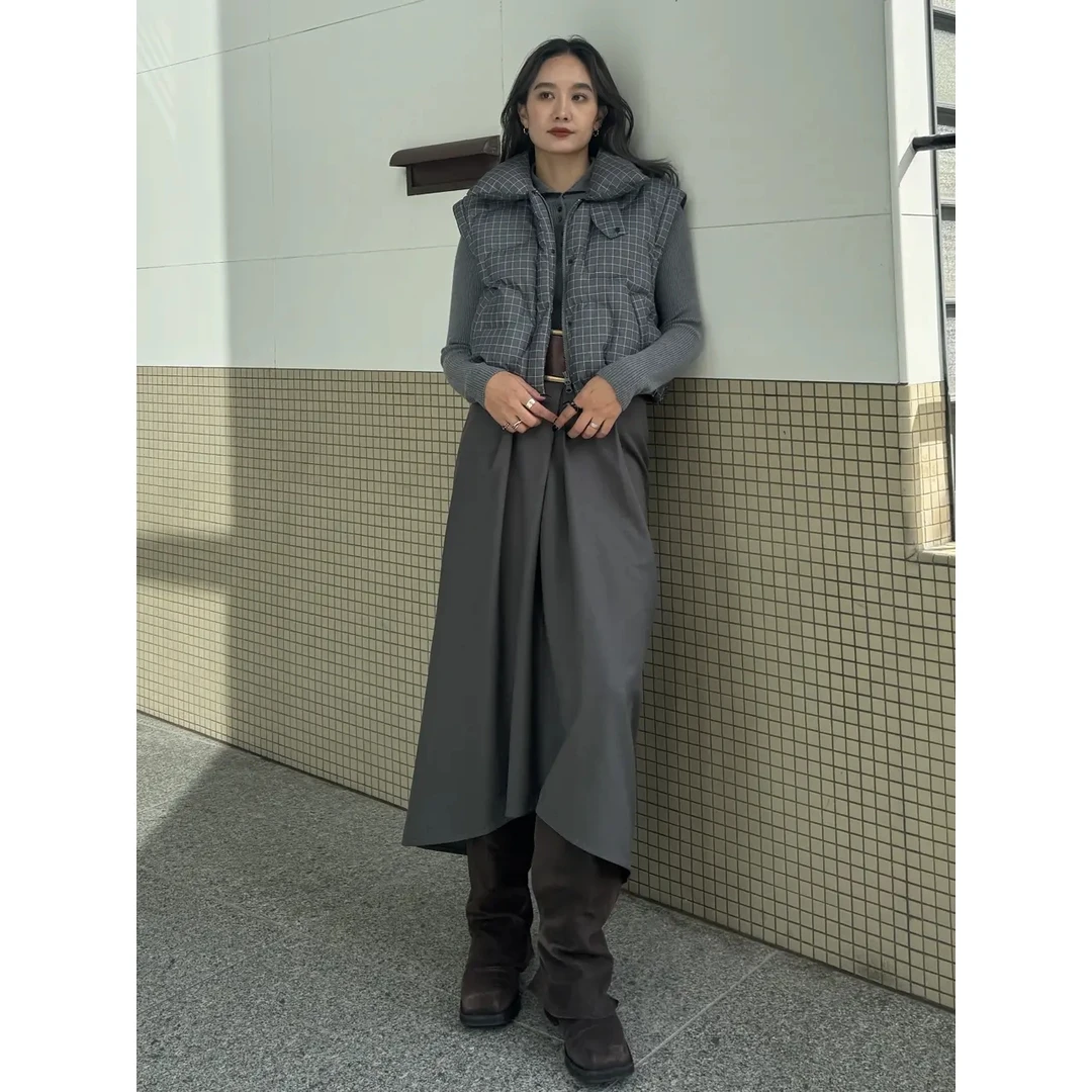 【MonTendre】秋冬新款 代 百搭立体剪裁纯色半身裙设计感气质裙子