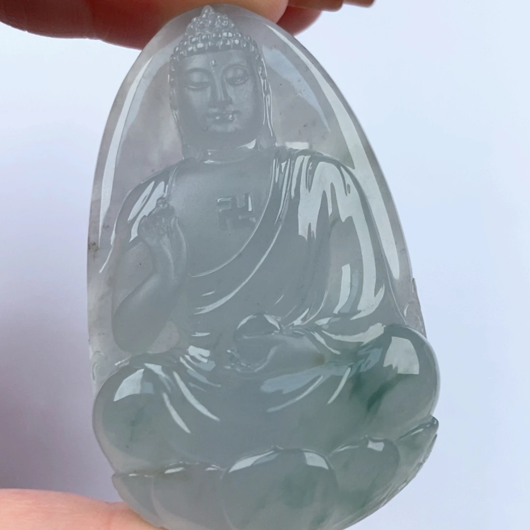 翡翠未镶嵌颈饰阿弥陀佛